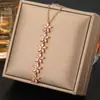 Collar Explosivo de Flor de Cinco Pétalos de Zircón para Mujer, Lujo Accesible Diseño de Alta Gama Acero de Titanio Versátil Cadena para Clavícula con Borla Accesorios