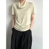 Ns Design Top de Cuello Alto Minimalista Versátil para Mujer Verano 2025 Tencel Cuello de Caída Manga Corta Camiseta Fina 2901