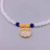 Pulseira de Contas Budista de Múltiplos Círculos com Fio de Ouro e Jade Branco Hetian Imitação para Mulheres, Pulseira de Jade Afegão Imitação, Presente Mais Vendido, Doce e Estilosa para Usar em Camadas