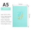 Planificador de Horario Transfronterizo 2027 Inglés Portugués Español Planificador de Calendario Diario Una Página Cuaderno Planificador de Autodisciplina