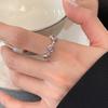 Anillo de Zirconia Rosa en Forma de Corazón para Mujer, Diseño de Nicho Vintage Francés, Anillo Ajustable para el Día a Día, Anillo de Moda para el Dedo Índice