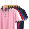Polo de manga corta de algodón de seda de hielo de verano con logotipo impreso bordado personalizado, ropa de grupo empresarial, mono, camiseta