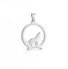 Accesorios de moda personalizados Celebridad de Internet mismo estilo acero titanio no se desvanece durante mucho tiempo Tres colores opcionales Colgante de acero inoxidable con forma de lobo redondo