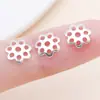 6/8mm Cinco Cores Ferro Liso Flor Oca Tampas Espaçadores de Contas Pulseira DIY Feita à Mão Acessórios de Joias