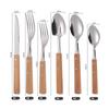 Cuchillo, Tenedor, Cuchara de Acero Inoxidable 304 con Mango de Palo de Rosa, Cuchillo para Bistec, Tenedor y Cuchara para Postre, Pastel, Pasta, Ensalada, Vajilla de Estilo Occidental