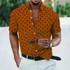 Comércio Exterior Amazon Transfronteiriço Nova Camisa Masculina de Manga Curta com Bolinhas Moda Casual Versátil Tops Masculinos