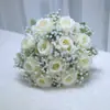192 Noiva Mori Casamento Flor Simulação Rosa Laço Borla buquê Casamento Adereços para Fotos de Casamento
