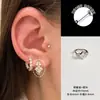 Aretes de Clip Cuadrados Brillantes de Circonia, Aros Rectos de Alfiler, Pendientes de Cubo de Azúcar, Clavos de Diamante, Aretes de Clip, Versátiles y Elegantes
