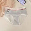 Ropa interior para niñas A9871 estilo coreano con bloques de color, suave y linda con estampado de cachorros, 100% algodón, tiro medio, bragas triangulares 10A antibacterianas y transpirables
