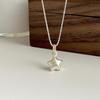 Collar de estrella de estilo coreano para mujer, moderno, sencillo, cepillado, liso, de alta gama, exquisito, combina con todo, cadena de clavícula, nuevo 2024