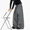 Pantalones Casuales de Cuadros Retro Americano para Mujer Hombre Verano Tendencia Marca Simple Multibotón Pierna Ancha Sueltos con Caída Hasta el Suelo