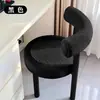 Banqueta para Penteadeira, Cadeira Minimalista Moderna para Manicure, Banqueta Estilo Ins para Penteadeira, Banqueta de Lã de Cordeiro para Mesa de Maquiagem, Cadeira de Escritório