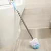 Escova de vaso sanitário de aço com cabo longo para limpeza, escova de vaso sanitário de aço inoxidável para banheiro, limpeza sem cantos cegos, escova de vaso sanitário doméstica de aço inoxidável