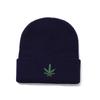 Gorro de punto con bordado de hojas verdes transfronterizo para hombre y mujer, gorro de lana de moda para otoño e invierno, gorro cálido para exteriores