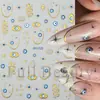 Pegatinas de Uñas y Delineador de Ojos Transfronterizos Full Beauty Mariposa Dorada y Plateada Gota de Agua Pegatinas Líquidas para Uñas