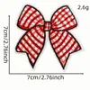 Patch Bordado Lindo Laço Vermelho Coração Xadrez Patch Decorativo Acessórios para Roupas Bordado Computador Atacado