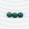 Dingyi Fuego Artificial Transparente Perlas Luna Fría Acrílico Galvanizado de Alto Brillo Perlas Sueltas con Agujero Recto Accesorios para Manualidades de Bisutería