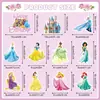 Tarjeta de Cumpleaños de Pastel de las Siete Princesas Congeladas Elsa Blancanieves Rapunzel Tarjeta de Princesa para Fiesta de Cumpleaños