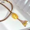 Pingente da Sorte Antigo Banhado a Ouro para Mulheres com Borla de Diamante Roxo, Casco de Tartaruga e Argola de Diamante para Roupas e Acessórios