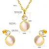 Set de Joyería de Piedra Ojo de Gato Más Vendido Transfronterizo, Diseño Moderno y Sencillo, Pendientes y Collar, Set de Joyería de Perlas de Alta Gama
