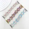Adecuado para Correa de Esmalte de Mariposa de Piedra Natural para Apple Watch iWatch de Metal Elástico
