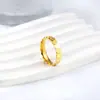 Estilo cool ins francés moda de lujo ligero anillo liso geométrico nicho hip hop chapado en oro 18K anillo retro transfronterizo