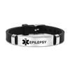 Nota de Advertencia Pulsera Deportiva Ajustable Diabetes Tipo 1 Acero Inoxidable Estrella de la Vida Médica Pulsera de Silicona