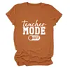 Modo Profesor Desactivado Amazon Wish Sitio Web Independiente Informal Versátil Moda Camiseta de Manga Corta con Cuello Redondo para Mujer