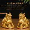 Decoración del hogar de cobre Kirin, par de Kirin de cobre puro para casa de pueblo, artesanías de oficina de Kirin de la suerte, decoraciones para sala de estar