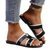 Pantuflas Planas de Talla Grande Transfronterizas para Mujer Verano 2025 Nuevo Estilo de Una Tira Combinación de Colores Pescado Boca Pantuflas de Moda Casuales