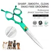 Tijeras para Mascotas de 6.0 pulgadas Coloridas de Doble Punta con Mango Dividido Tijeras Curvas para Mascotas