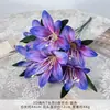 Ramo de Flores Artificiales con 7 Cabezas de Lirios para Decoración de Boda, Arreglo Floral Artificial, Decoración de Flores de Plástico para Salón de Bodas