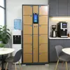 Gabinete electrónico para guardar bolsas, gabinete de almacenamiento con tarjeta de centro comercial y huella dactilar, gabinete de almacenamiento inteligente, gabinete de almacenamiento de bolsas con escaneo de código QR de WeChat para supermercado