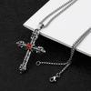 Colar de Cruz Masculino Estilo Punk Bonito Moderno Legal Acessórios Valentões Popular Criativo Pendente de Pescoço Corrente de Lã Longa Joia