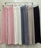 Pantalones Casuales de Punto Waffle de Pierna Ancha para Mujer, Nuevo Estilo Otoño e Invierno, Pantalones de Lana Holgados de Cintura Alta Adelgazantes de Pierna Recta Largos hasta el Suelo para Mujer