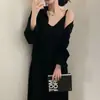 Conjunto de Dos Piezas para Mujer Estilo Coreano Primavera y Otoño 2026 Retro Francés Elegante Reductor de Edad Sexy Vestido de Tirantes + Chaqueta Camisa
