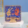 Pozo de Algas de Dunhuang Flor de Baoxiang Metal Espejo Giratorio de Mano Museo Cultural y Creativo Grutas de Mogao Espejo de Mano para Maquillaje
