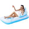 Cadeira de Piscina Inflável para Adultos com Porta-Copos para Tomar Sol, Cama Flutuante de Piscina com Encosto de Cabeça, Encosto e Pedais - Venda Quente Transfronteiriça