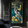 Estilo moderno nuevo chino pintura de lienzo de nueve peces buena suerte koi afortunado sala de estar puerta de entrada pintura decorativa vertical núcleo