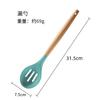 Conjunto de Utensílios de Cozinha de Silicone com Cabo de Madeira Conjunto de 9 Peças com Barril de Armazenamento Azul Ferramentas de Cozinha Antiaderentes para Cozinha Conjunto de Nove Peças