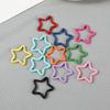 Llavero de estrella de cinco puntas pintado con aerosol de color, anillo plano cerrado, llavero hecho a mano, llavero DIY, accesorios de joyería, colgante