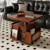 Mesa de Centro de Madeira Maciça com Altura Ajustável para Uso Doméstico, Mesa de Chá Empilhável e Móvel para Apartamentos Pequenos, Mesa de Jantar Multifuncional, Mesa Lateral de Sofá