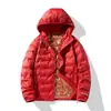 Nuevo Cardigan de Invierno Casual Cómodo de Plumas de Pato Cálido Unisex Color Sólido con Capucha Ligera Chaqueta de Plumas Venta al por Mayor