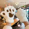 Lindos Guantes de Felpa con Forma de Pata de Oso para Mujer en Invierno, Forrados de Felpa y Engrosados para Prevenir el Frío y Mantener Caliente para Ciclismo, Peludos sin Dedos de Medio Dedo Modernos