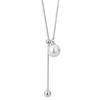 Suministro directo de fábrica collar de perlas de acero de titanio para mujer colgante de perla elegante y moderno cadena para suéter de otoño e invierno