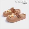 Zapatos Croc de Dibujos Animados para Mujer 2025 Verano Nuevo Calzado Exterior Eva Suela Gruesa Punta-Punta a Cuadros Pantuflas Antideslizantes para Mujer