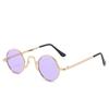 Nova redonda retro pequena armação óculos de sol estilo coreano moda metal óculos de sol para homens e mulheres