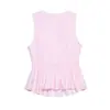 Ropa de Verano para Mujer Estilo Europeo y Americano con Adornos de Nudo en las Mangas, Top con Dobladillo Estilo Falda Corta, Otros Colores en la Imagen