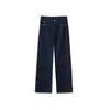 Jeans Azules Oscuros de Pierna Recta para Mujer, Nuevo Estilo de Verano, Tallas Grandes, Figura de Pera, Cintura Alta, Sueltos, Adelgazantes, Pantalones de Pierna Ancha