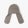 Gorro de punto largo para otoño e invierno que protege las orejas para hombres y mujeres, cálido y a prueba de viento, plegable, adecuado para uso casual al aire libre, gorro de lana simple y versátil